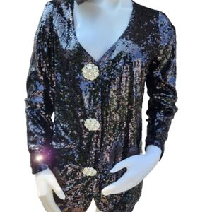 Vintage Joan Boyce bold sequin‎ cardigan M